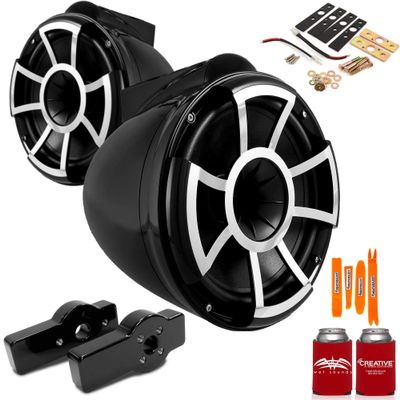 Wet Sounds for Centurion Maximus - REV 10 10" Black Tower Speakers & Centurion Maximus Tower Adapters
