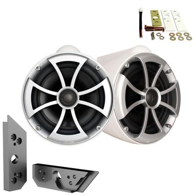 Wet Sounds ICON8W-X 8" White Fixed Tower Speakers with Malibu G5 Tower Adapters