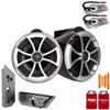 Wet Sounds ICON8B-SBM 8 in Black Swivel Tower Speaker Bundle view 1