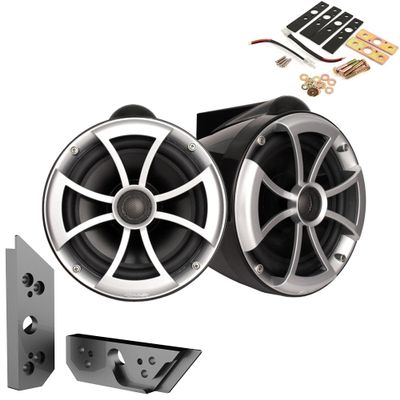 Wet Sounds ICON8B-X 8" Black Fixed Tower Speakers with Malibu G5 Tower Adapters