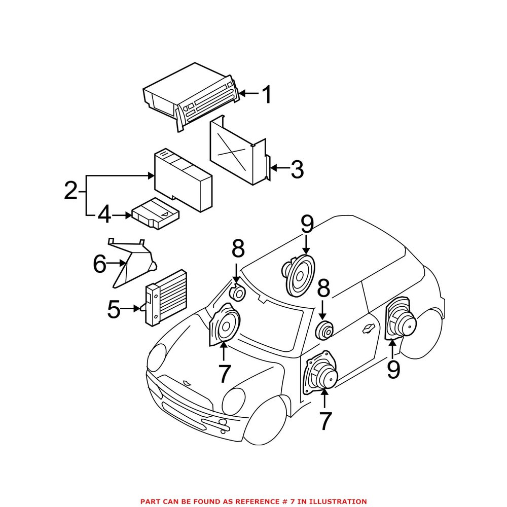 Genuine OEM Speaker for Mini R50 R52 R53 Cooper 2002-2005 1.6L L4 FWD Harman Kardon