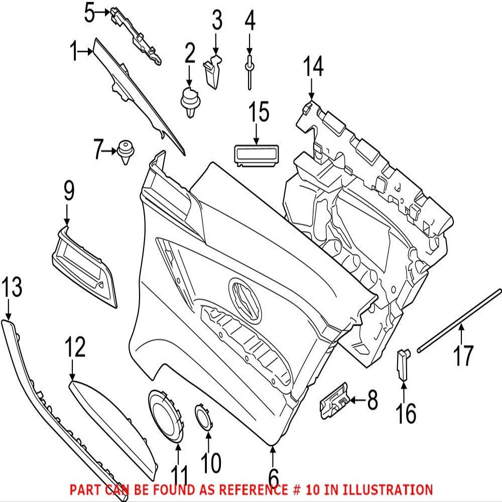 Genuine OEM Rear Speaker Cover Small Black Tweeter For BMW F23 F30 F31 F32 F33 F80 F82 F83 228i xDrive 230i 320i 328d 328i 330e 330i 335i 340i 428i 430i 435i 440i ActiveHybrid 3 M235i M240i M3 M4