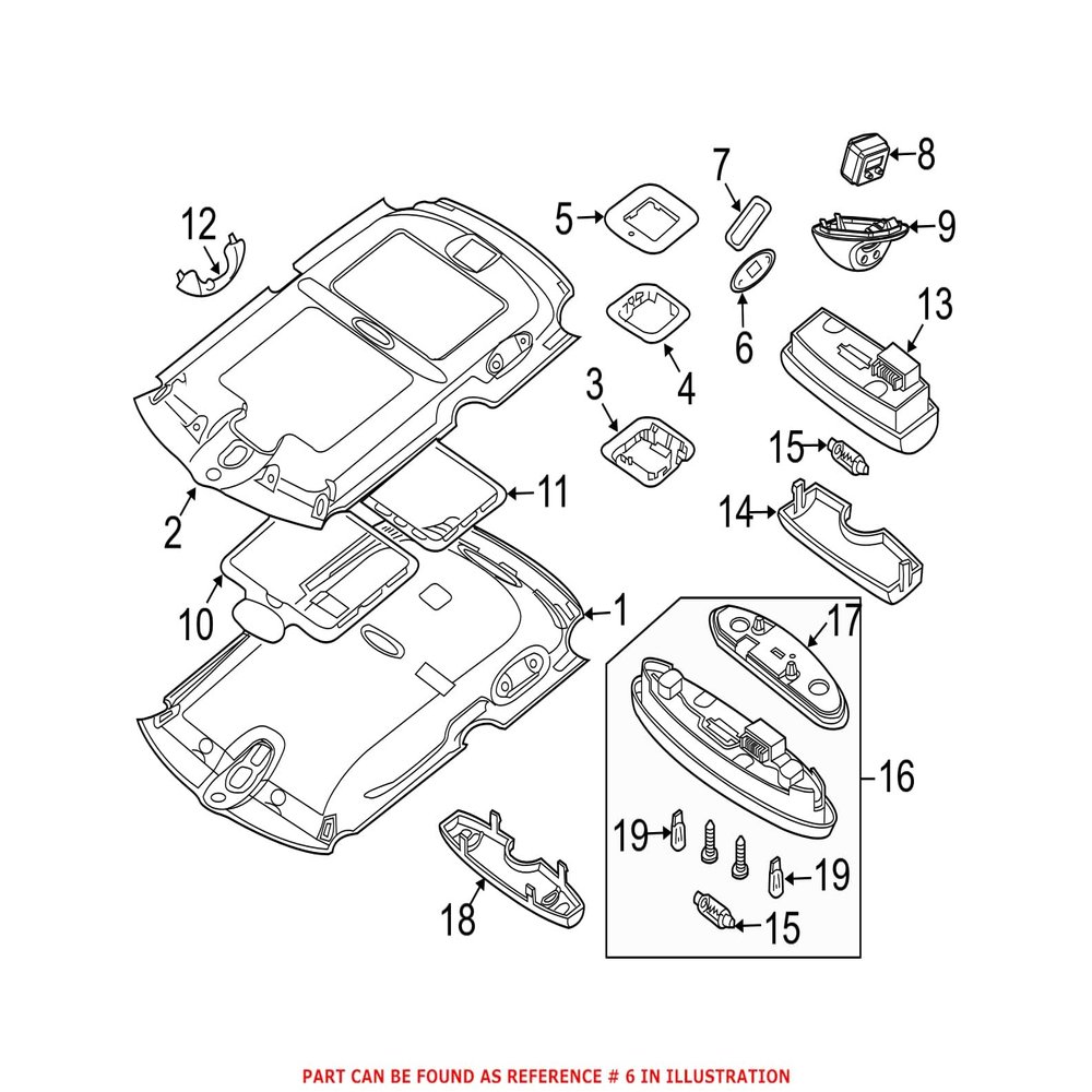 Genuine OEM Navigation Microphone Cap Gray For Mini R50 R53 Cooper Base S 2002-2006 1.6L L4 FWD
