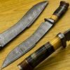 Damascus KE-01308-HK Custom and Handmade Steel Hunting Knife with Leather Sheath view 1