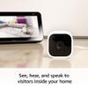 Blink Mini - Compact indoor plug-in smart security camera, 1080p HD video, night vision, motion detection, two-way audio, easy set up, Works with Alexa  4 cameras (White) view 2