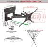 Barkan Long TV Wall Mount, 13-90 inch Dual Arm Full Motion Articulating - 4 Movement Flat/Curved Screen Bracket, Holds up to 132lbs, Extra Stable, Fits LED OLED LCD, Integrated tv Antenna view 4