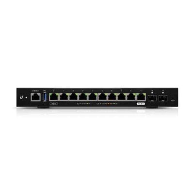 Ubiquiti Networks EdgeRouter 12, 10-Port Gigabit Router with PoE Passthrough and 2 SFP Ports (ER-12) (Renewed)