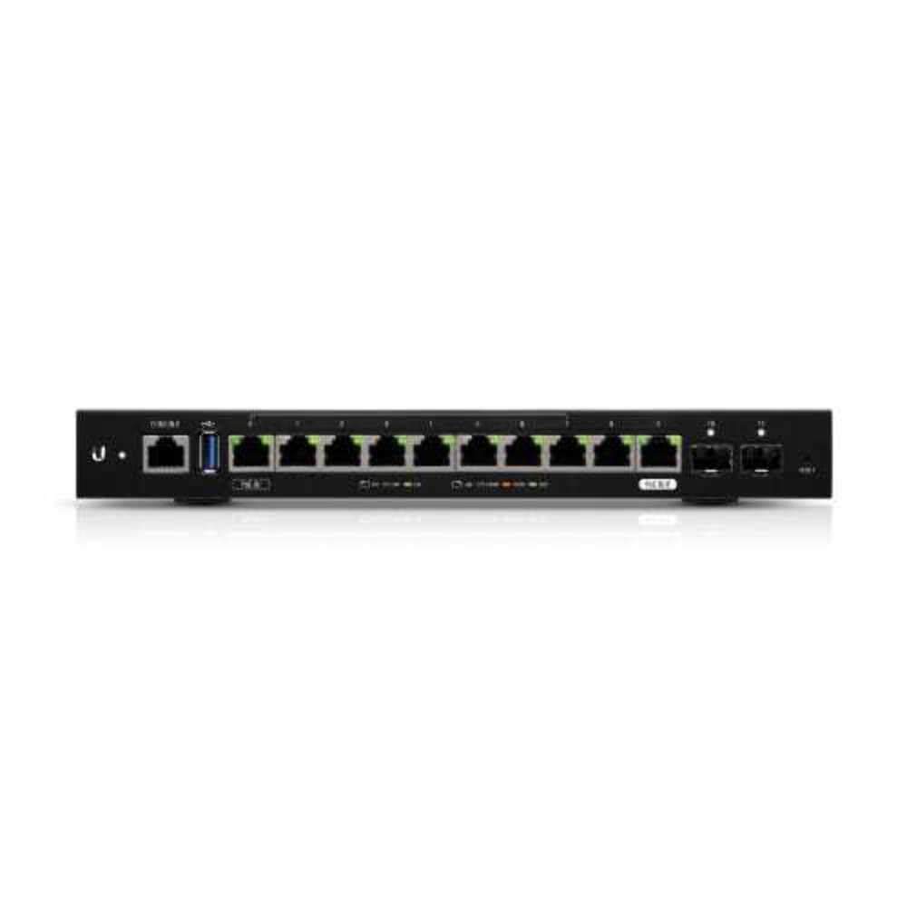 Ubiquiti Networks EdgeRouter 12, 10-Port Gigabit Router with PoE Passthrough and 2 SFP Ports (ER-12) (Renewed)