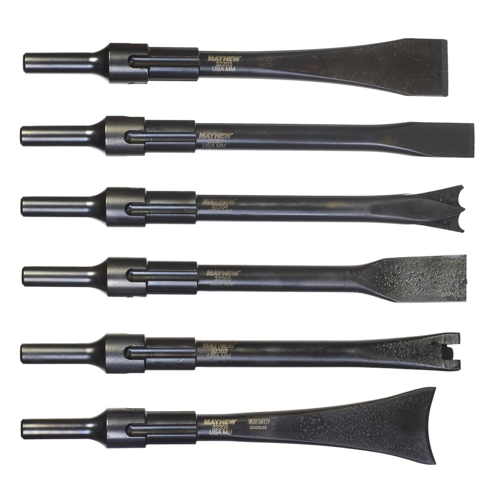 Mayhew Tools 32200 Pneumatic Tool Set, 6-Piece Non-Turning, Black Oxide Finish