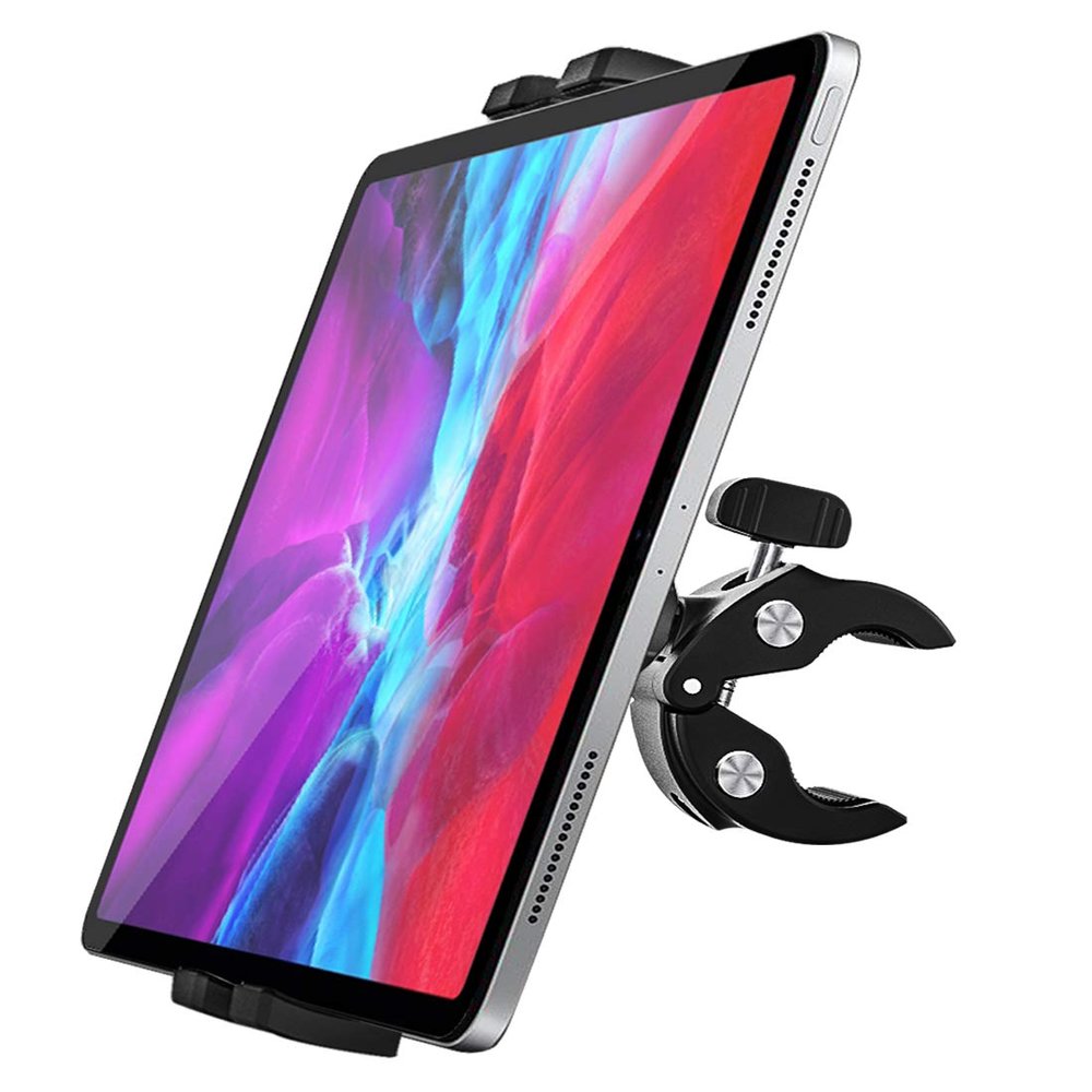 woleyi Bike Tablet Mount, Motorcycle Bicycle Tablet Holder, Cycling Handlebar Clamp with 360 Rotation for iPad Pro Air Mini, iPhone, Samsung Galaxy Tabs, Fire HD, More 4.7-13" Cellphones and Tablets