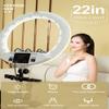 100W 22" Ring lamp 55cm Ring Light Kit Super Bright LED Ring Lamp for Makeup Beauty Nail Skin Handbag & Tripod (22" FS-640ll White) view 2