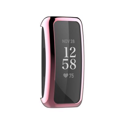 BabyValley Case Compatible with Fitbit Inspire 2/Inspire 3 Full Coverage Screen Protector Soft TPU Plated Bumper Shell Protective Cover for Inspire 3/Inspire 2 (Pink)