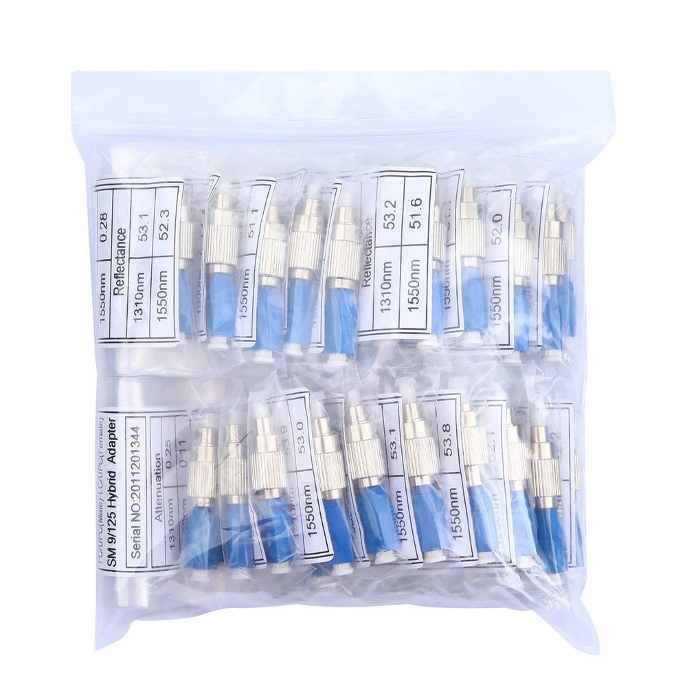 1pcs~100pcs Single Mode 9/125Um FC Male to LC Female Hybrid Fiber Optic Converter, Visual Fault Locator Compatible FTTH Optical Fiber Adapter (50pcs)