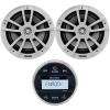 Enrock Stereo Speakers Combo: Bluetooth Gauge Style Marine Boat Cycle Digital Media Bluetooth Receiver + Pair 622MW 6.5" 2-Way Water Resistant Coaxial Speakers + USB Mount + 22" Radio Antenna + Cover view 2