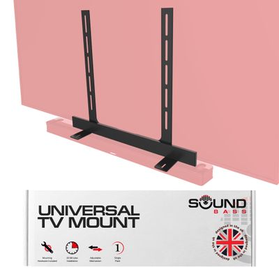 Sound Bass Universal Under TV Mount, Compatible With Bose Smart Soundbar 300/500/550/600/700/900 Ultra, TV Speaker, SoundTouch 300, Invisible Once Fitted, Fast & Easy Way to Mount Your Sound Bar Black