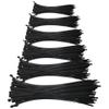 Sherco-Auto 600 Piece Black Standard Nylon 4" - 14" Inch & 15" Heavy Duty Cable Tie Assortment Zip Wire Wraps Kit - Made in USA view 1