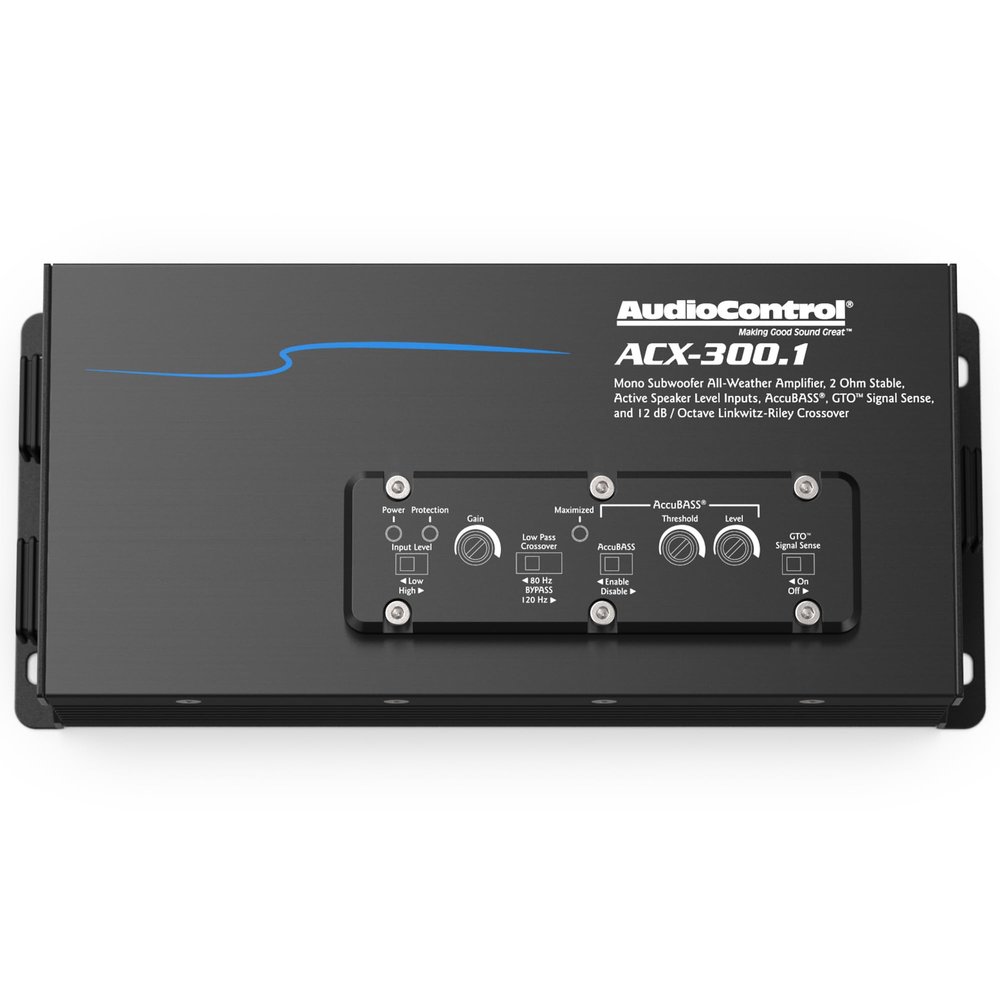 AudioControl ACX-300.1 All-Weather Marine & Powersports IPX6 Waterproof 300W Monoblock Amplifier for Boat, ATV, UTV, Side by Side, 4x4 Off Road Vehicle or Car Audio System, AccuBASS, Install Friendly