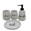 7.25" White and Black Live, Love, Laugh and Faith Bathroom Vanity Set view 1