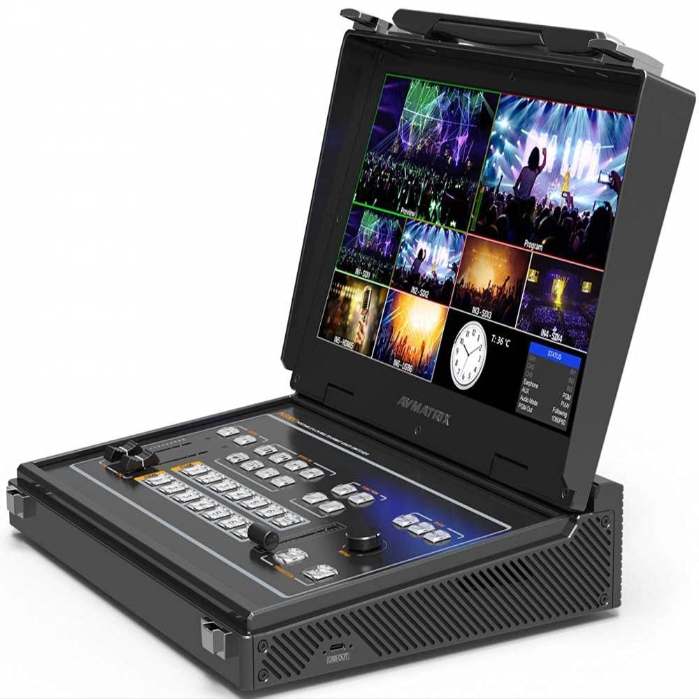 AVMATRIX PVS0613U 13.3" Portable 6-Channel SDI/HDMI Multi-format Streaming Switcher