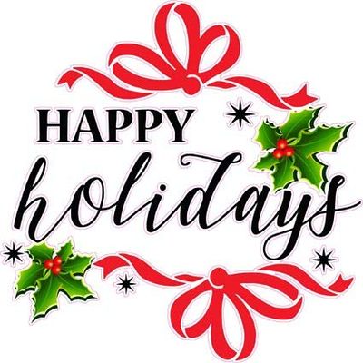 Christmas and Holiday Wall Dcor Decal Happy Holidays V2 Decal 12"