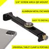 Aluminum iPad Holder for Tripod Mount, Universal Phone Tablet Clamp Tripod Adapter Bracket w Cold Shoe Mount 1/4 inch Screw and Acra Swiss Rail for iPad 4/Mini/Air/Pro/Surface Pro/iPhone/Galaxy Tab view 3