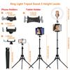 12" Selfie Ring Light with Tripod Stand 72" Tall & Mini Desktop Tripod, PEYOU Ring Light Tripod with 4 Phone Tablet Holders & Shutter for YouTube/Makeup/TikTok/Photography, Compatible with iPhone iPad view 3
