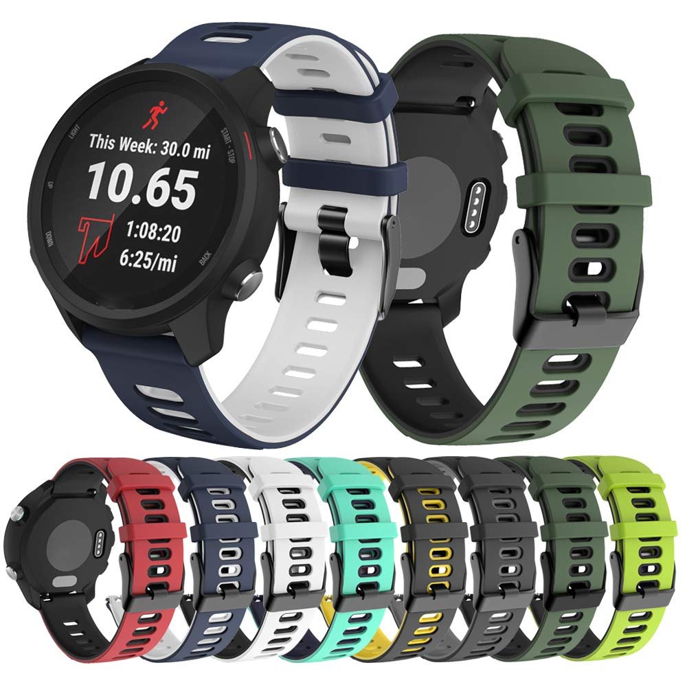 Senter for Forerunner 245 Band,20mm Soft Silicone Sport Replacement Strap Band Compatible with Garmin Forerunner 245 Smart Watch