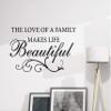 Wall Decal Family Life Love Beautiful Motivation Interior Vinyl Decor Black 22.5 in x 14 in gz527 view 3