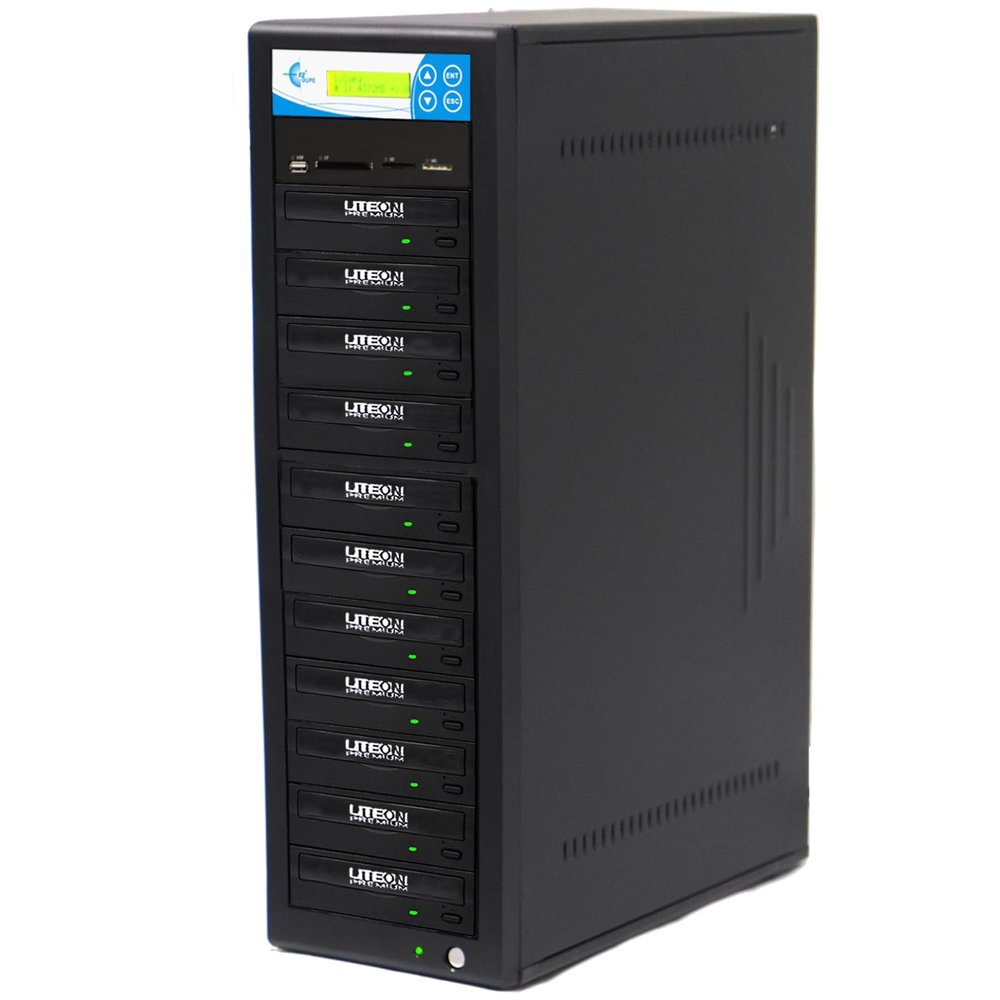 EZ DUPE 1 to 10 Media Mirror Duplicator - Flash (SD/CF/MS/MMC/USB) & Disc (DVD/CD) to DVD CD Disc Copy Copier Multimedia Backup (M910-SSP)