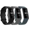 3-Pack Compatible with Fitbit Charge 4 / Charge 3 / Charge 3 SE Bands, Colors Buckle Silicone Sports Replacement Wristbands Strap for Charge 4 Accessories (Black Gray Cyan, Small)