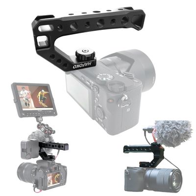 WEWOGA R005 Camera Top Handle Grip Hot Shoe Top Cheese Mount Universal Video Stabilizing Rig with 4 Cold Shoe 1/4" 3/8" competible with Cameras for LED Light, Microphone, Monitor for Low Angle Shoot