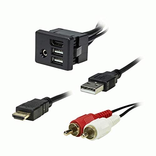 Carxtc Car Radio USB HDMI and Aux Retention Harness. Replace USB Input Port When Installing a New Stereo - 6 Foot Wiring