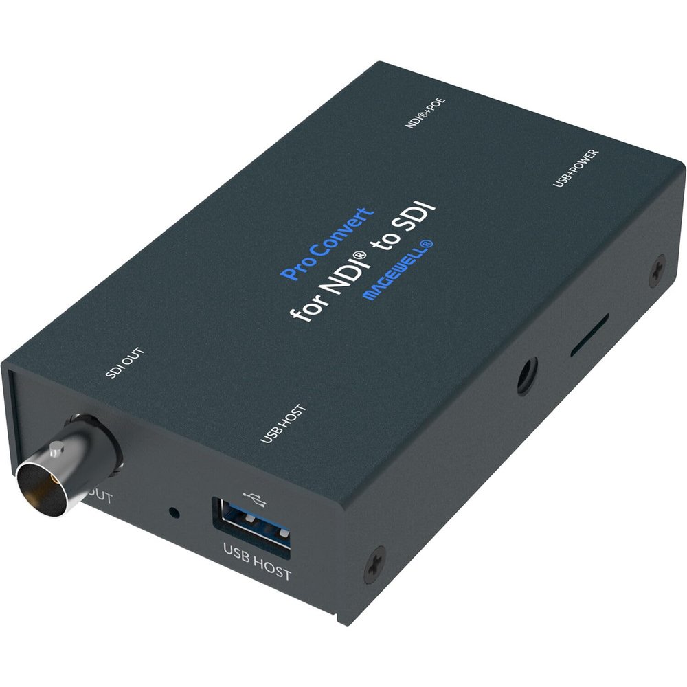 Magewell Pro Convert NDI to SDI  1-Channel NDI/NDI|HX Decoder to 3G-SDI Output with Web-Control, PoE, Low-Latency for Broadcast & AV Workflows (64150)