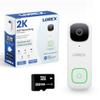 Lorex 2K Wired WiFi Smart Video Doorbell Camera | No Subscription Fee | 32GB MicroSD Card Included | Smart Security Lighting | Night Vision | Motion Detection | IP65 | Requires Existing Wiring | White view 1