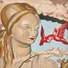 JEAN DUPAS : Young Woman with Birds : Archival Quality Art Print view 1
