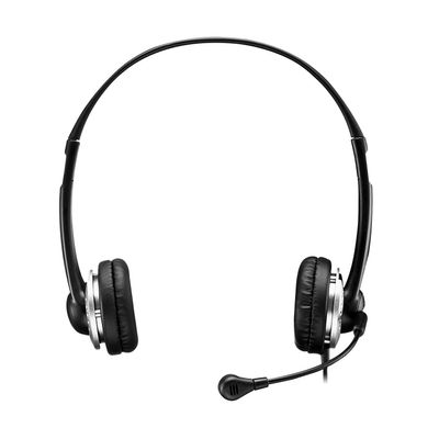 Adesso Xtream P2 USB Wired Multimedia Headset with Noise-Canceling Microphone, Binaural Over the Head, Black