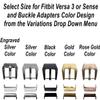 NICKSTON Embossed Eagle Head Looking Right Genuine Leather Band Compatible with Fitbit Versa 3 and Sense Smartwatch Brown Bracelet Strap (4. Gold Color Smooth Buckle, For Versa 3) view 2