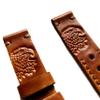 NICKSTON Embossed Eagle Head Looking Right Genuine Leather Band Compatible with Fitbit Versa 3 and Sense Smartwatch Brown Bracelet Strap (4. Gold Color Smooth Buckle, For Versa 3) view 4