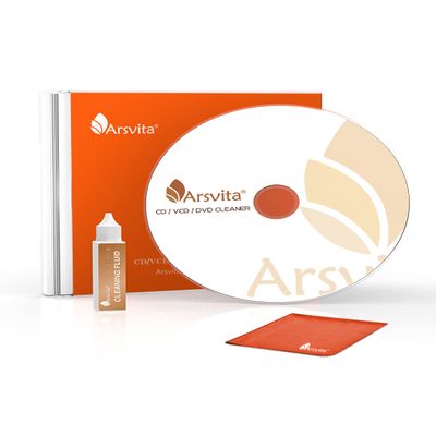 Arsvita Laser Lens Cleaner Disc Cleaning Set for CD/VCD/DVD Player, Safe and Effective, ARCD-02
