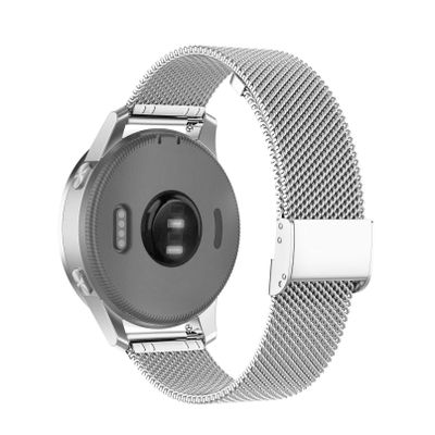 Abanen Watch Bands for Garmin Vivoactive 4S / Vivomove 3S /Venu 2S, 18mm Quick Release Stainless Steel Metal Mesh Women Wristband Strap for Forerunner 255s/255s Music (Silver)