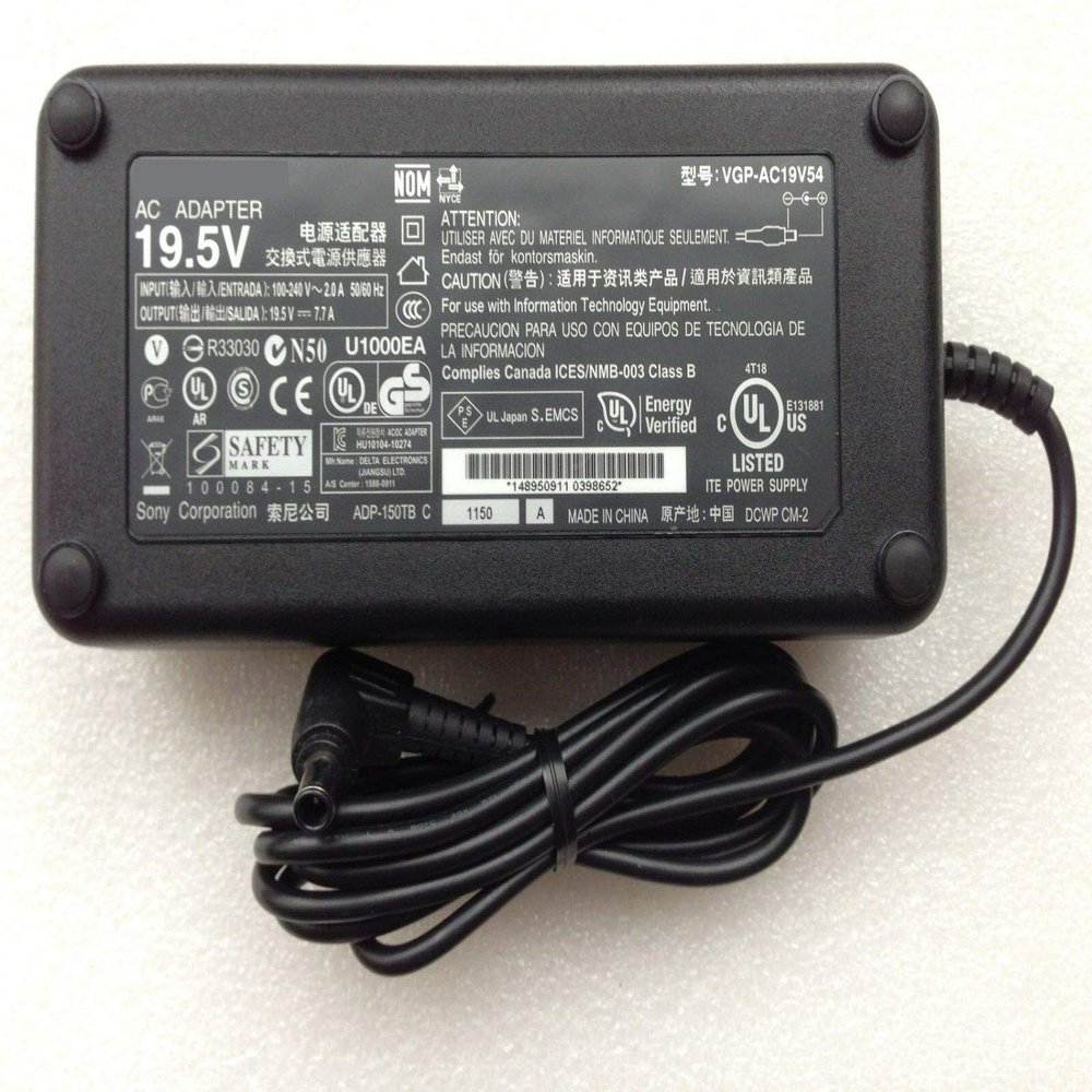 19.5V 7.7A 150W AC Power Adapter Charger Compatible for Sony VAIO Model VGP-AC19V54