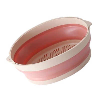 Cabilock Portable Foldable Wash Basin Draining Basket Fruit Container Vegetable Strainer Multi-purpose Kitchen Basket
