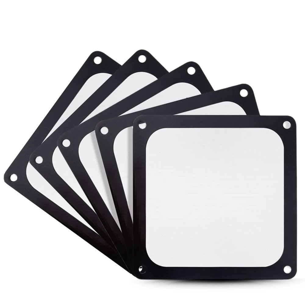 PC Cooler Fan Filter, 120 x 120mm PVC Magnetic Computer Mesh Frame Nylon Dust Filter Computer Case Cover (5 Pcs)