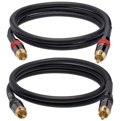 CNCESS CESS-163-3f Heavy Duty 12 Gauge Premium RCA Audio Patch Cable (3 Feet)