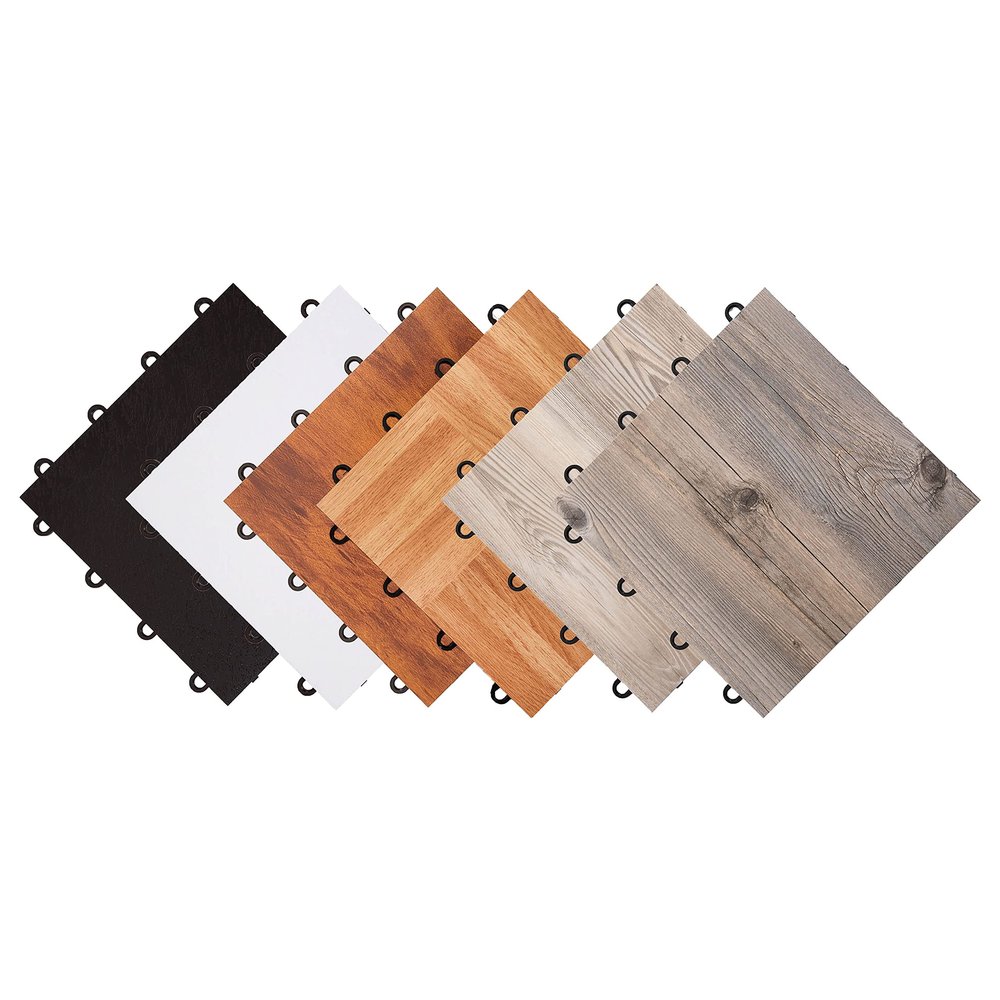 IncStores 3/8" Thick Snap Together Dance Flooring Tiles | 12x12 Printed Vinyl Dance Floor Tiles for Practice & Performance | Dark Maple | 9 Tile Pack