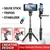 LanParte Selfie Stick Tripod Phone Stand all in 1 Portable Extendable Stabilized with Wireless Remote and LED Fill Light Compatible with iPhone12/12PRO/11/11PRO/XS Max/XS/XR/X/8P/7P/Samsung/Huawei,etc view 2