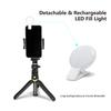 LanParte Selfie Stick Tripod Phone Stand all in 1 Portable Extendable Stabilized with Wireless Remote and LED Fill Light Compatible with iPhone12/12PRO/11/11PRO/XS Max/XS/XR/X/8P/7P/Samsung/Huawei,etc view 4