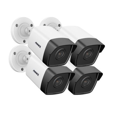 ANNKE 4-Pack 5MP@20 fps Wired POE Security Cameras, Outdoor Bullet CCTV IP Camera with Built-in Mic & SD Card Slot,100ft EXIR 2.0 Colour Night Vision, IP67 Weatherproof, Smart Motion Detection-C500