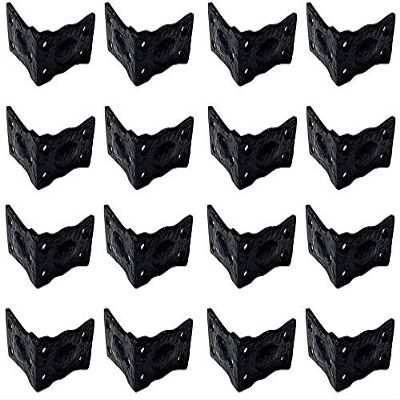 Adonai Hardware"Arah" Black Antique Iron L-Corner (Supplied as 16 Pieces per Pack) - Black Powder Coated
