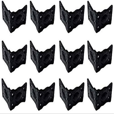 Adonai Hardware"Arah" Black Antique Iron L-Corner (Supplied as 12 Pieces per Pack) - Black Powder Coated
